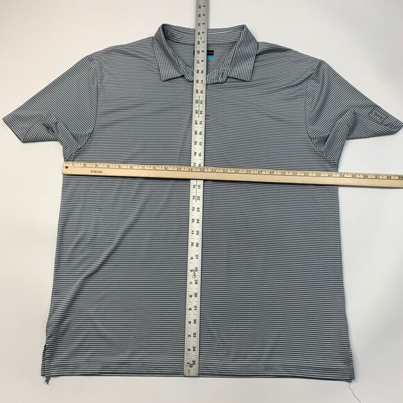PGA Tour Golf Polo Shirt Mens XL Gray Striped Lightweight Performance Side Vents - Picture 6 of 10